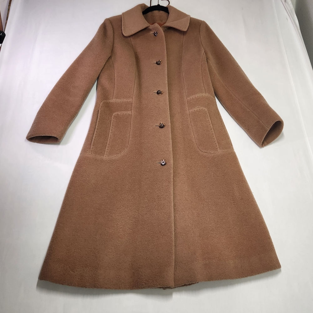 ⭐️Forstmann Elegant Timeless Vintage Women's Tan 100% Wool Coat Tailored Classic
